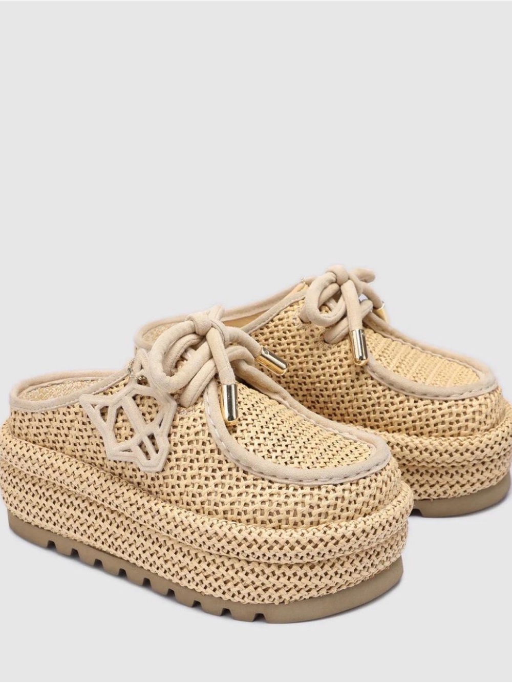 Naked Wolfe raffia platform